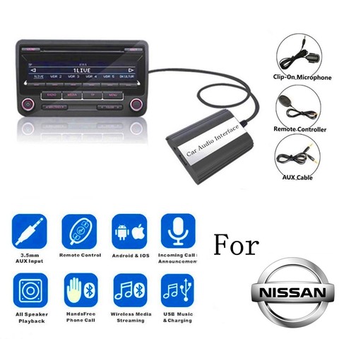 DOXINGYE For Nissan Almera Maxima Teana Infiniti FX EX Bluetooth A2DP Car MP3 Adapter AUX USB Music Charger Bluetooth Handsfree ► Photo 1/6