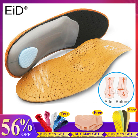 Unisex Premium Leather Orthotic insole for Flat foot Shoe Insoles High Arch Support orthopedic Pad for Correction OX Leg Health ► Photo 1/6