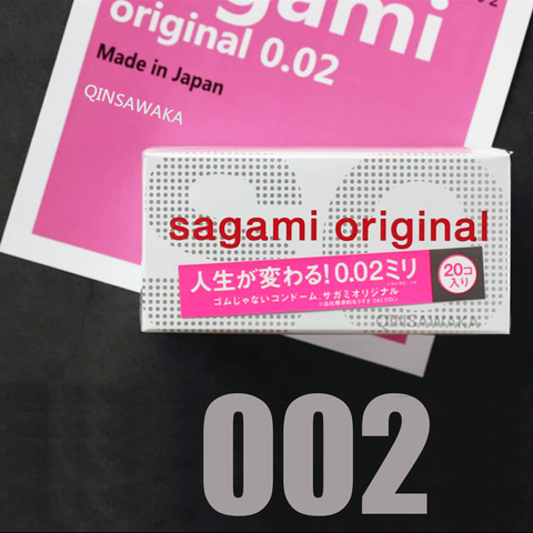 Made in Japan 20pc 0.02mm super THIN like not wearing happiness 001 SAGAMI ORIGINAL condom NON-LATEX Polyurethan M size Sex men ► Photo 1/6