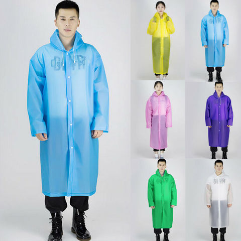 2022 Women Men Waterproof Jacket Clear PVC Raincoat Rain Coat Hooded Poncho Rainwear Solid Color Adults Raincoats ► Photo 1/6