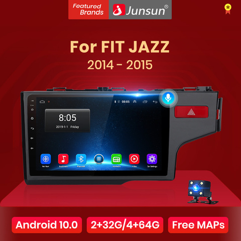Junsun V1 Android 10.0 2G+32G DSP 4G Car Radio Multimedia For HONDA FIT JAZZ 2014 2015 Navigation GPS 2din autoradio No DVD ► Photo 1/6