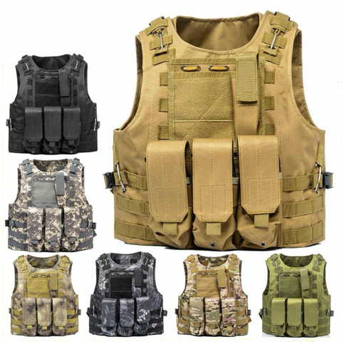 Airsoft Military Gear Tactical Vest Molle Combat Assault Plate Carrier Tactical Vest 10 Colors CS Outdoor Clothing Hunting Vest ► Photo 1/6