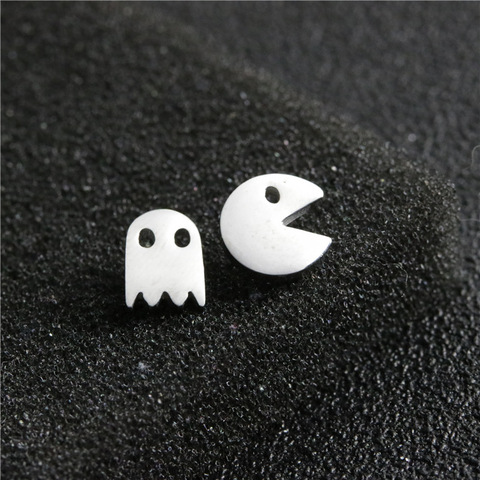 2022 Stainless Steel Earrings Geometric Women Men Hip hop Black Star Ghost Spike Stud Earring Fashion Jewelry Best Gift ► Photo 1/6