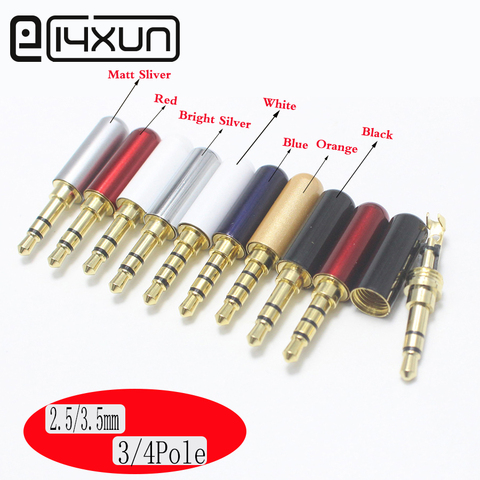 1pcs MINI Jack 3.5mm 2.5mm 3Pole 4P Gold-plated Stereo Earphone Adapter with Tail plug clamps Cable clip For DIY Stereo Headset ► Photo 1/6