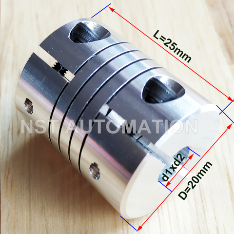 D20L25 4mm 5mm 6mm 6.35mm 7mm 8mm Aluminum Z Axis Flexible Coupling For Stepper Motor Coupler Shaft Couplings 3D Printer ► Photo 1/6