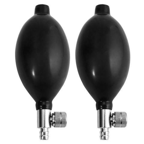 2pcs Replacement Black Manual Air Pump Inflation Sphygmomanometer Oximetro Mercury Blood Pressure Latex Ball Bulb + Air Release ► Photo 1/6