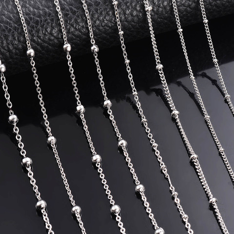 Wholesale 10pcs/lot Width 1.5mm 2mm Tiny beaded Chain Stainless Steel Link Chain for Necklaces Bracelets Foot Jewelry ► Photo 1/6