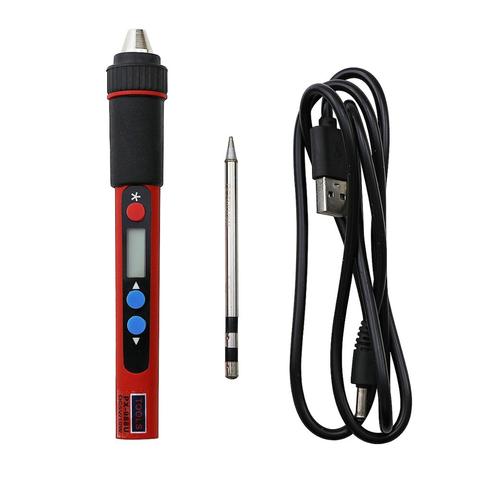 Portable USB Electric Soldering Iron 5V 10W LCD Digital Adjustable Temperature Welding Solder Rework Heat Pencil Repair Iron ► Photo 1/6