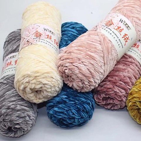 100g/Ball Chenille Chunky Yarn for Hand Knitting Soft Crochet Yarn Milk  Cotton Polyester Blended DIY Crochet Scarf Thread Hat