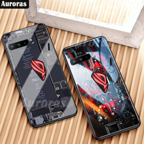 Auroras For ASUS Rog Phone 3 Case Explorer Painted Tempered Glass Cover For Asus ROG 3 Shockproof Hard Cases ► Photo 1/6