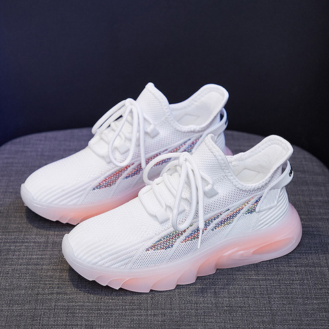 Fashion Korean Women Shoes Breathable Mesh White Sneakers Women Spring Flat Casual Shoes Walking Outdoor Vulcanize Shoes Woman ► Photo 1/6