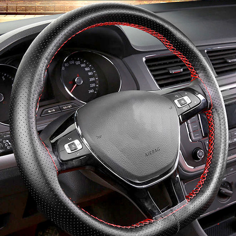 DIY 36 38 40 CM Steering Wheel Covers soft Leather Braid On The Steering Wheel of Car With Needle and Thread Car Accessories ► Photo 1/6