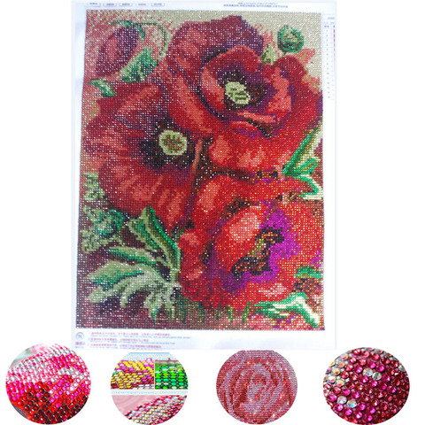 2022 new arrive 5D Needlework Diy Diamond Painting Cross Stitch flower Diamond Embroidery Print round Drill Home Decor for gift ► Photo 1/6
