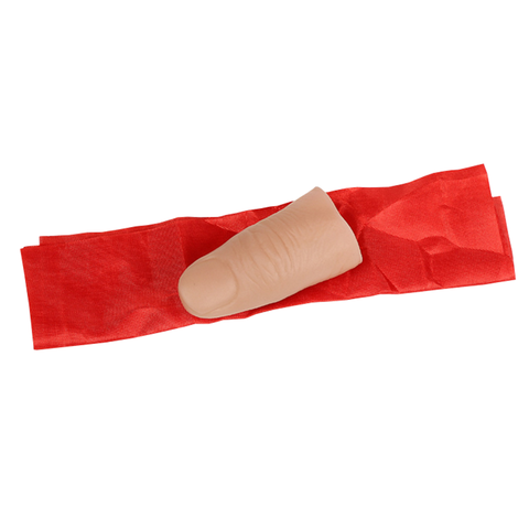 2pcs Red Silk with 2pcs Soft Thumb Tip Finger Fake Magic Trick Stage Street Close Up Vanish Appearing Finger Tricks Magic Props ► Photo 1/5