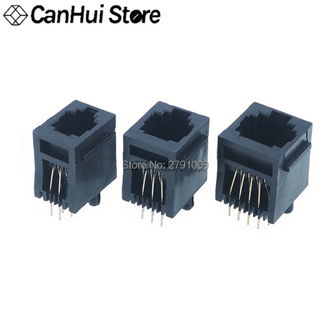 10pcs RJ11 Socket 52-6P6C 4P4C 8P8C Seat RJ12 Phone Jack Female Crystal Head Socke 180 degrees Vertical 6P6C Telephone Connector ► Photo 1/1