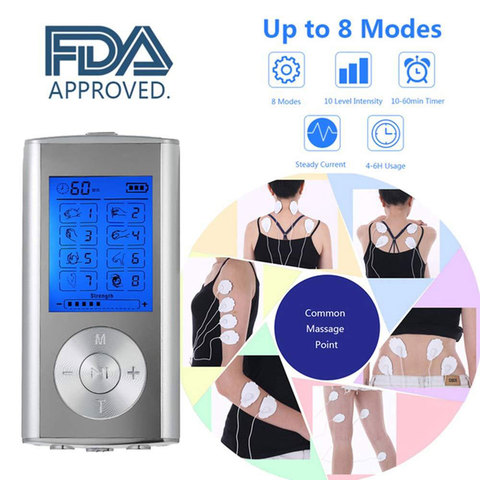 TENS EMS Unit 8 Modes Digital Palm Device Best Pain Relief Machine Body Massager for Neck Back Lumbar Muscle Stimulator Therapy ► Photo 1/6