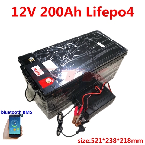 GTK 12v 200ah battery pack lifepo4 12V lithium battery with BMS for electric motor boat,golf cart,solar system+20A Charger ► Photo 1/6