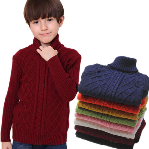 Kids Pullover Sweater 2022 Autumn Winter Children's Knitted High Collar Sweaters For Boys Girls 90-160 CM Wear Child Dwq838 ► Photo 1/6