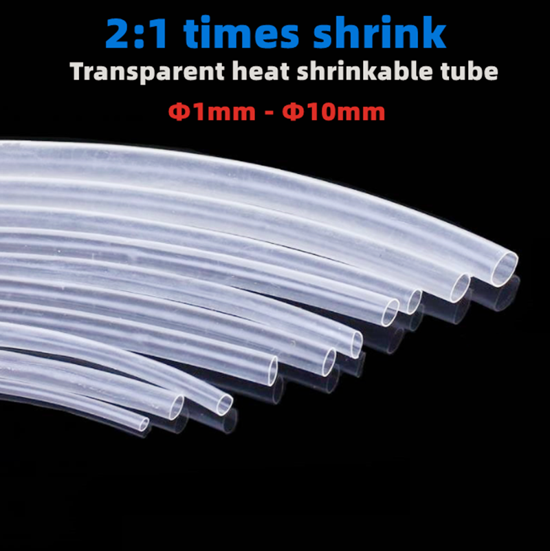 4.5mm Dia Clear Heat Shrinkable Tube Shrink Tubing 5M 