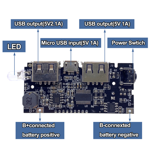 Automatic Protection! Dual USB 5V 1A 2.1A Mobile Power Bank 18650 Lithium Battery Charger Board Digital LCD Charging Module ► Photo 1/6