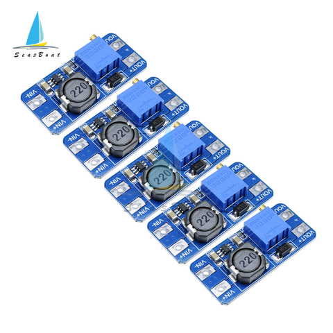 5Pcs/lot MT3608 DC-DC Step Up Power Supply Module Converter Booster Boost Step-up Board MAX Output 28V 2A ► Photo 1/6