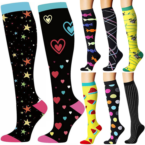 40 styles Quality Unisex Compression Stockings Cycling Socks Fit For Edema, Diabetes, Varicose Veins, Running Marathon Socks ► Photo 1/6