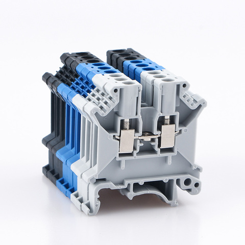 Din Rail Terminal Block Universal Conductor UK-3N Screw Connection Electrical Wiring Terminal Strip Block Connector UK3N 10Pcs ► Photo 1/6