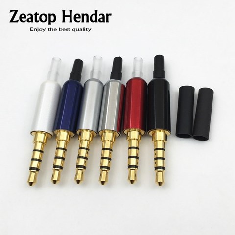 1Set 3.5mm Audio Plug 3.5 4Pole Male Stereo Jack with Tail + Heat Shrink Tube Adapter for DIY Solder Repair Earphone Connector ► Photo 1/6
