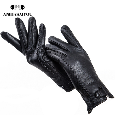 Fashion Buckskin real women's leather gloves,Comfortable warm women's winter gloves Cold protection gloves for women - 2265 ► Photo 1/6
