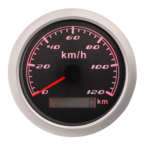 120km/h Speedometer Gauge 85MM Stainless Steel Bezel Speed Odometer Without GPS Antenna Fit For Car Boat Auto Motorcycle ► Photo 1/6