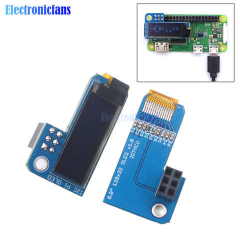 PiOLED 0.91inch OLED 128x32 I2C IIC SSD1306 Blue OLED Display Module for RPI Raspberry Pi 1, B+, Pi 2, Pi 3 and Pi Zero ► Photo 1/6