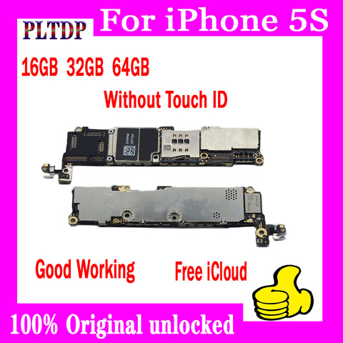 Original unlocked for iphone 5S Motherboard Without Touch ID,16gb 32gb 64gb for iphone 5S Logic board good tested free shipping ► Photo 1/1