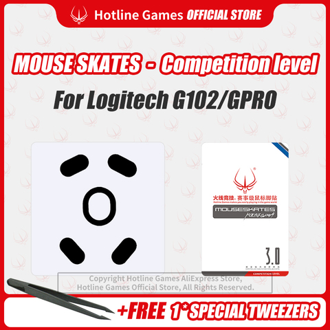 Hotline Games 3.0 Competition Level Mouse Skates Mouse Feet Pad Replacement Feet for Logitech G102 Mouse 0.28mm/0.8mm Thickness ► Photo 1/6