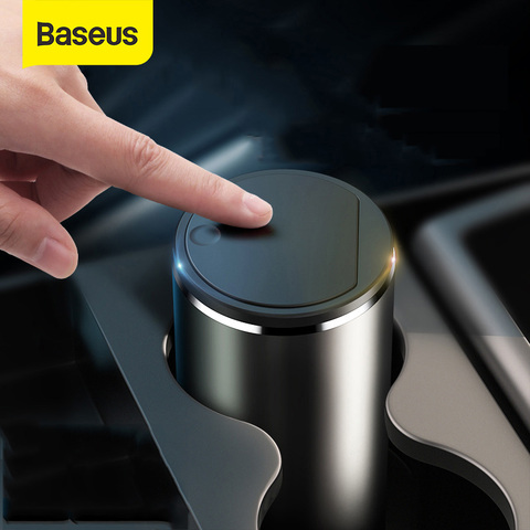 Baseus Alloy Car Trash Can Auto Organizer Storage Bag Car Garbage Bin Ashtray Dust Case Holder Auto Accessories ► Photo 1/6