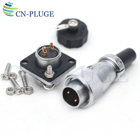 WEIPU WS16 Series 2 3 4 5 7 9 10 pin IP67 Metal Waterproof Connector Square Panel Mount Connector Industrial Equipment Power ► Photo 1/6