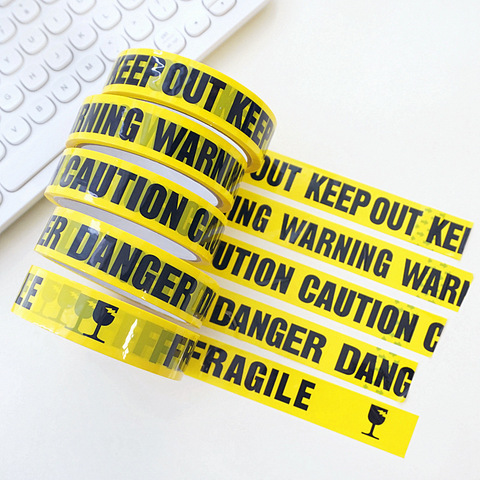 1/Roll 24mm*25m Warning Tape Danger Caution Fragile Barrier Remind DIY Sticker Work Safety Adhesive Tapes For Mall Store School ► Photo 1/6