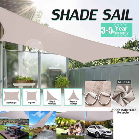 Waterproof Sun Shelter  Sunshade Protection Outdoor Canopy Garden Patio Pool Shade Sail Awning Camping Shade Cloth Large ► Photo 1/6