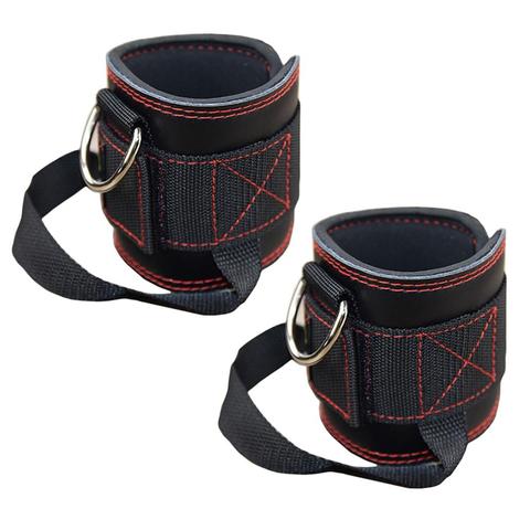2Pc Fitness Workout Padded Cable-Machine Ankle Cuffs Resistance Bands Foot-Support Straps Attachment Hip Leg Training Equipment ► Photo 1/6