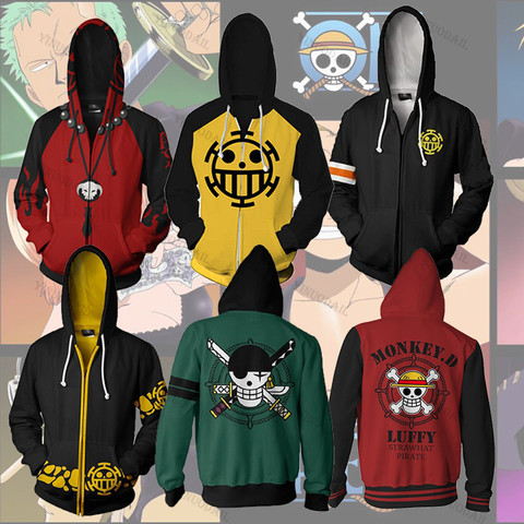 Anime One Piece Hoodies 3D Print Pullover Sweatshirt Monkey D Luffy Ace Sabo Shanks Law Battle Tracksuit Outfit Casual Outerwear ► Photo 1/5