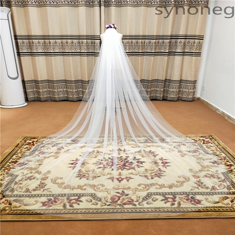 NZUK cheap Real Photos 3M or 2M White/Ivory Wedding Veil One-layer long Bridal  Veil