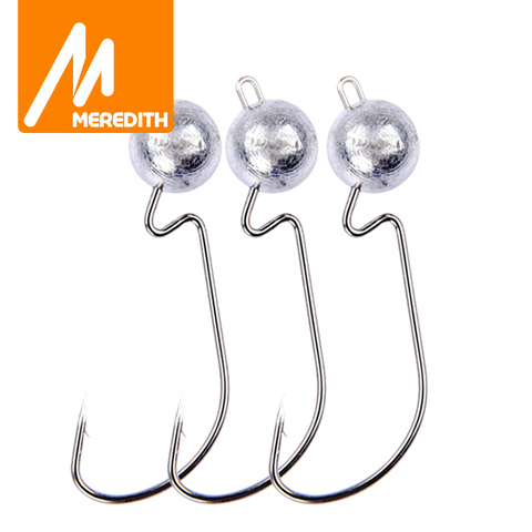 MEREDITH 10pcs/Lot Exposed Lead Jig Head 3.5g 5g 7g 10g 14g Lead Head Hook Jig Baits Fishing Hooks Jigging Fishing Accessories ► Photo 1/6