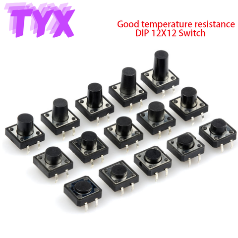 20Pcs PCB 4Pin Touch Button Micro Switch Mini Micro Switch DIP4 12x12 12*12*4.3/5/6/7/7.5/8/9/10/11/12/13/14/15/16/17/18/20MM ► Photo 1/3