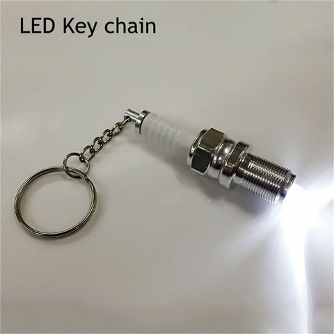 Casual Fashion LED Key Chain Spark Plug Key Chain Keychain Car Parts Keyring  keychain  marvel  drive safe key chain ► Photo 1/6