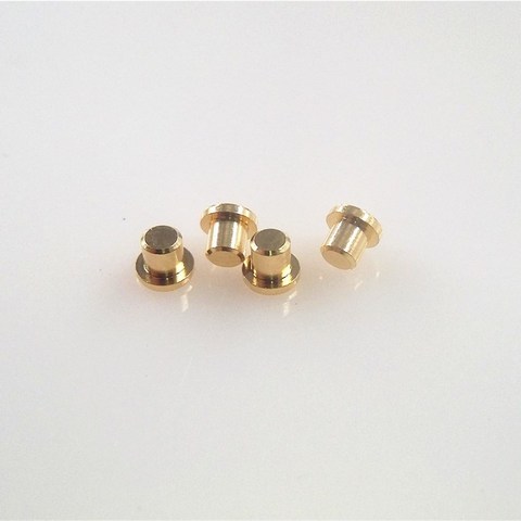 10pcs Female Pogo Pin Flange Diameter 3.0 mm Height 2.0 mm Flat surface Circular Contact Pad Brass Gold plate Spring connector ► Photo 1/5