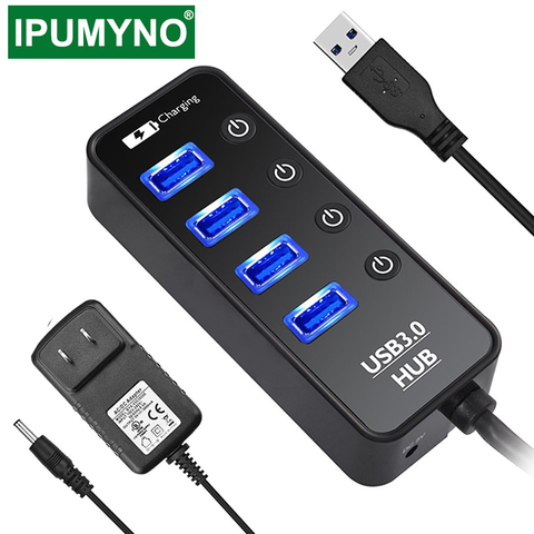 USB HUB 3.0 4 7 Port Smart Phone Charger Multi For Ipad MacBook Pro Computer PC Notebook Laptop Accessories With Power Adapter ► Photo 1/6
