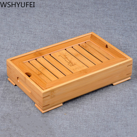 Bamboo Tea Tray Chinese Tea Accessories High Quality Serving Food Coffee Tea Cutlery Tray Tea Serving Tray Set ► Photo 1/4