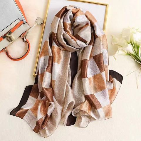 Classic summer scarf women beach Prints silk scarves female shawls women Foulard cover-ups wraps bandanna muffler chiffon hijab ► Photo 1/5