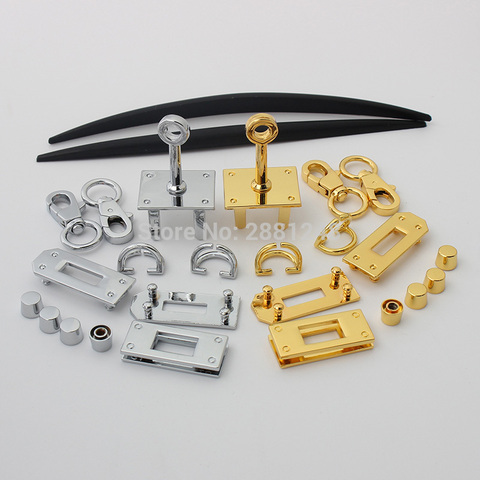 new rectangle eyelets lock hanger for bags hardware wholesale fashion a set of locks fittings woman bag handbags purse ► Photo 1/6