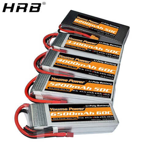 Youme 3S 11.1V Lipo Battery 3300mah 4000mah 2S 7.4V 5200mah 6200mah 4S 14.8V 6S 22.2V 6500mah T Deans XT60 Hard Case RC Parts ► Photo 1/6