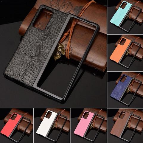 For Samsung Galaxy Z Fold 2 Case Crocodile pattern Z Fold2 PU Cover For Samsung Phone Galaxy ZFold2 5G 7.6